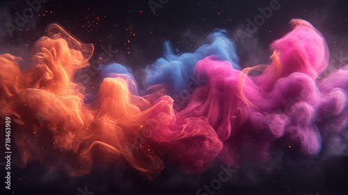 Stunning visualization of colorful interstellar nebulae, mimicking a cosmic phenomenon in a creative design. Abstract and texture background concept.