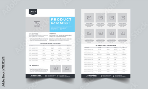 Product Data Sheet, Technical Data Sheet layout template design