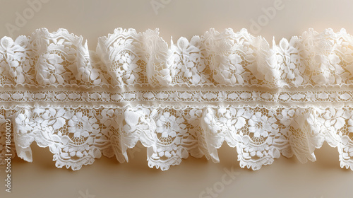 Bande de dentelle de Calais aux motifs variés