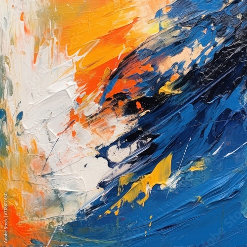 abstract painting using brush strokes and different colors