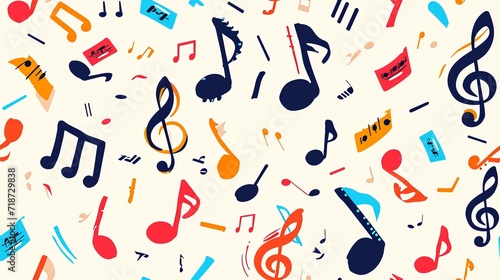 Seamless pattern with musical notes