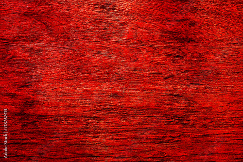 Red wood grunge background. Abstract red texture. Old scratched bright red paint surface wide texture. Dark scarlet color gloomy grunge abstract widescreen background