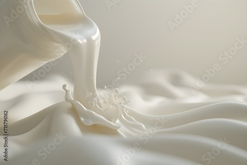 a bottle of milk pouring into a glass with splashing