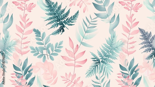 Colorful seamless pattern with leaves