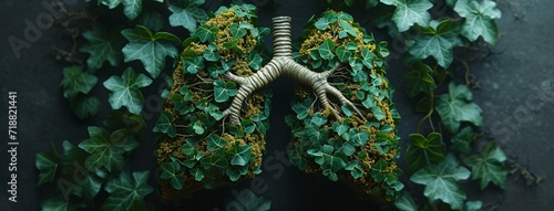 Lung Tree - A creative title that combines the concept of lungs with the idea of a tree, emphasizing the connection between the human body and nature. Generative AI