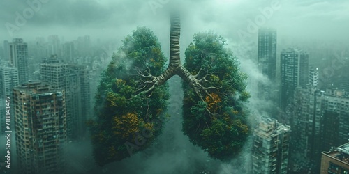 Lung Tree - A creative title that combines the concept of lungs with the trend of tree-themed decorations. This title is catchy and optimizes visibility on Adobe Stock. Generative AI