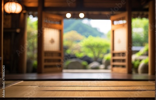 Traditional japanese wooden door