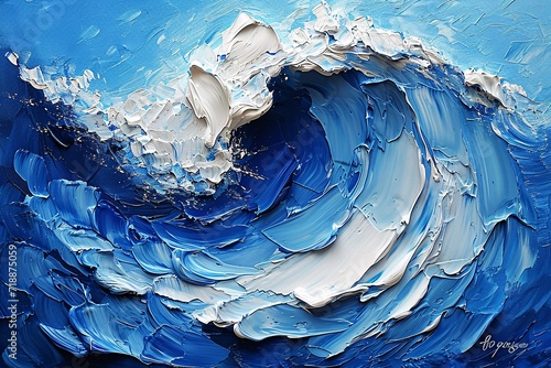 Wave of the Month: Blue Ocean Wave Art Generative AI