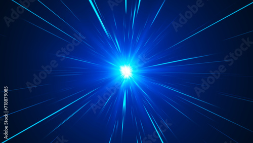 Abstract background with animation of moving lines. Magical flickering, luminous flying lines. Blue light stripes, speed lines, futuristic background. 4k.
