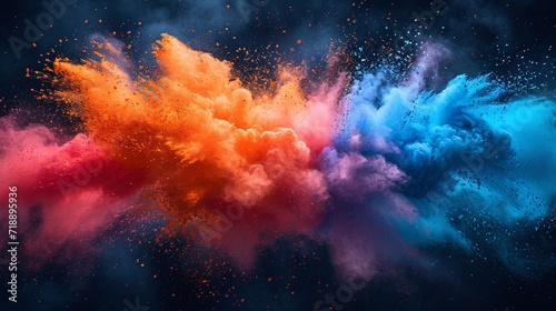Colorful Explosion of Painted Powder: A Vibrant Celebration of the Monthly Art Movement Generative AI