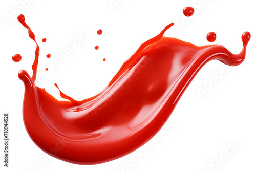 Red ketchup PNG splashes or Tomato sauce isolated on Transparent and white background - clipping path Ketchup template - Food Restaurant Advertising