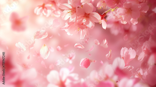 桜の花びらが舞う