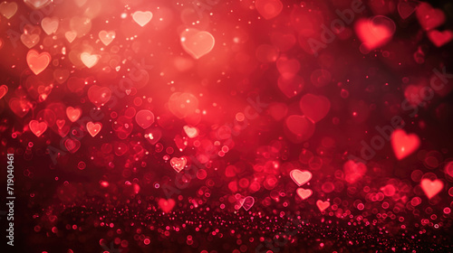 A warm red background with glowing hearts for Valentine's Day projects or themes.
