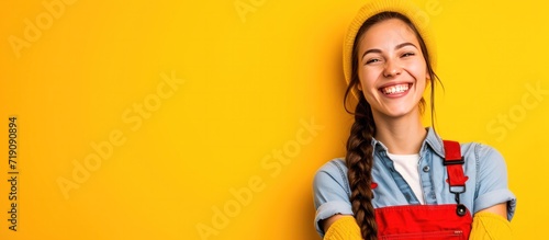 Cleaning service, Smiling woman worker clean home, housekeeper