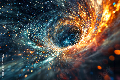 Galactic Swirl Abstract Visualization. Created with Generative AI