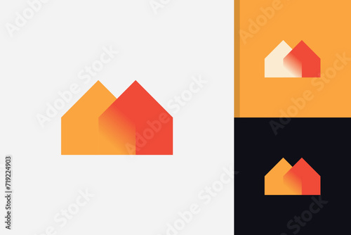 unique real estate house logo design vector template