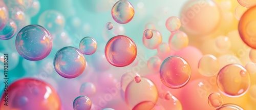 A Burst Of Vibrant Joy: A Colorful Balloon Bubble On A Pastel Background. Сoncept Natural Landscapes, Architectural Wonders, Travel Adventures, Pet Portraits, Food Photography