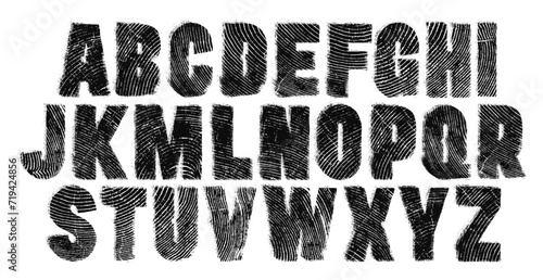 Wood grain texture font. Mis-printed, Faded and worn wood texture font. Highly detailed hand textured characters.