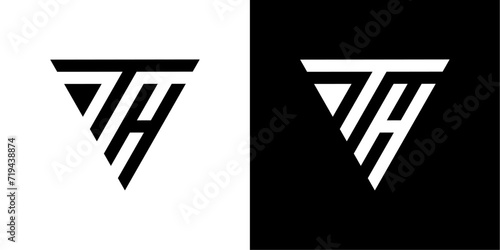 vector logo th combination of triangles