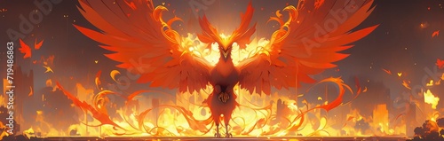 Phoenix bird ready to attack