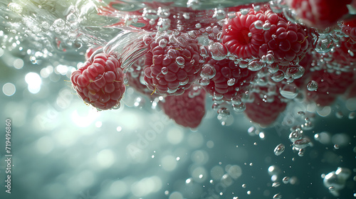  raspberries under water shot hd video stock photo in 