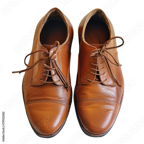 Lace. Up Shoes.. Isolated on a Transparent Background. Cutout PNG.
