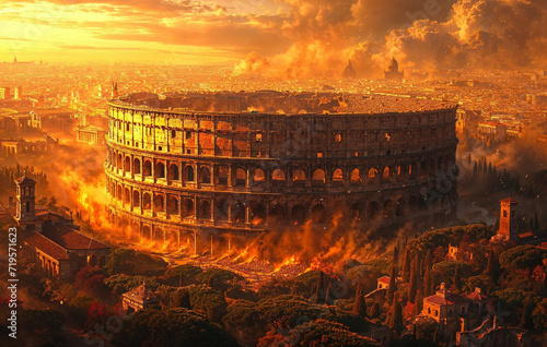 Ancient Roman colosseum