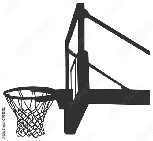 black silhouette of a basketball hoop without background