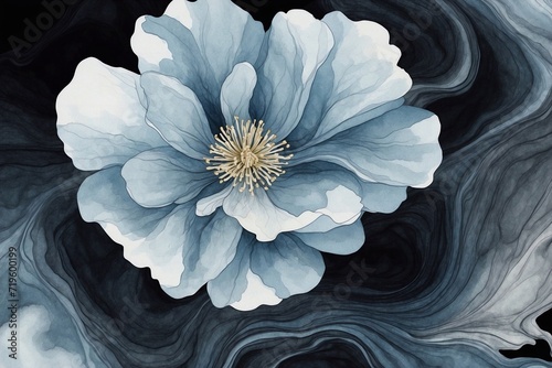 abstract watercolor blue flower background