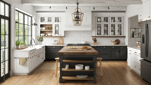 Modern Farmhouse Kitchen with Shaker Cabinets