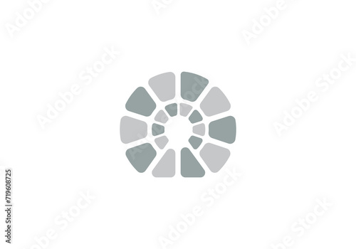 creative brick stone in circle shape logo design template