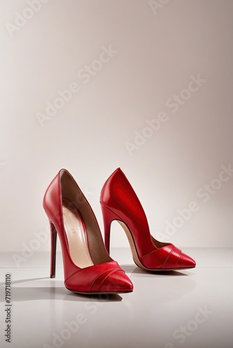 AI-Generated Red Women's Shoes - Elegant Beauty on White Background