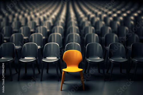 chair standing out of crowd best job candidate concept 