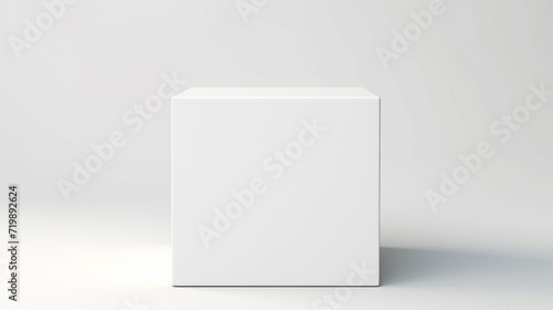 blank white box on white background. front view display