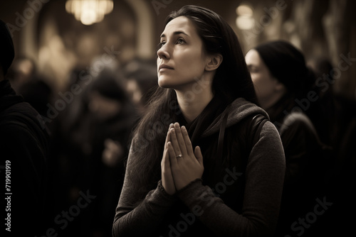 Portrait of a woman praying on Ash Wednesday