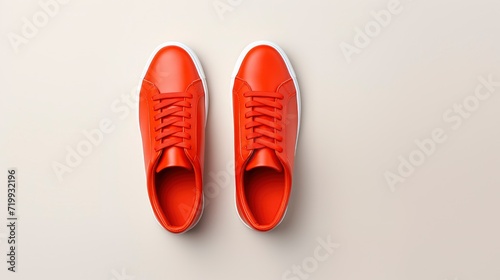 Flat lay shoe with plain background. Ecommerce online shop concept