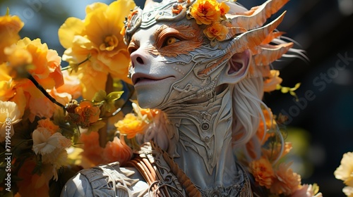 floral grace: a white alien's mystic allure