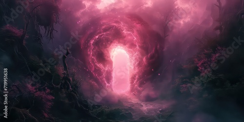 Swirl pink magic, surrounded by tendrils of glowing smoke.