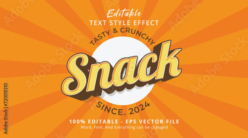 Editable text effect Snack 3d style
