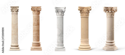 Set of tall ancient beige on transparency background PNG