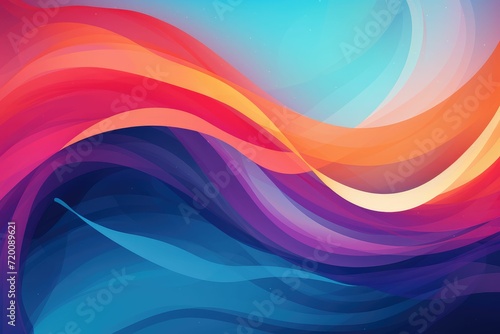 Colors of March, abstract background with teal, red purple, and orange waves with copyspace for your text. March background banner for special and awareness day, week or month