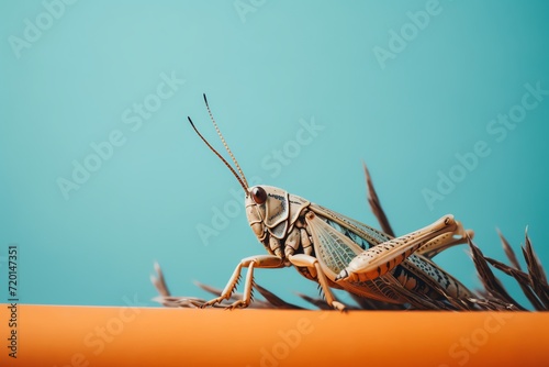 Close up photo of a grasshopper