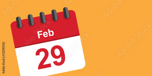 29 february in the leap year calendar vector illustration EPS10