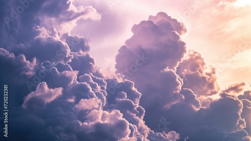 A mesmerizing cloudscape with deep purple tones at dusk