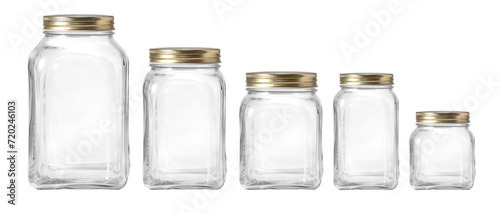 Empty jars isolated on