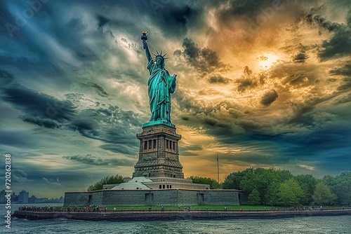 Statue of liberty city. The Statue of Liberty in New York City, USA. The Statue of Liberty is the most famous monument in the United States.