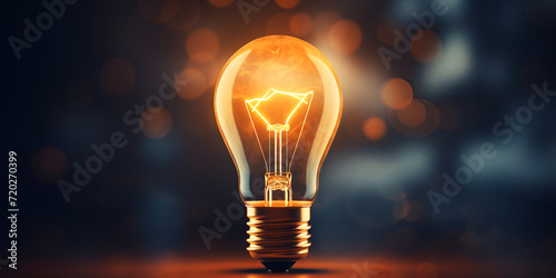  Electricity light bulb on dark night bokeh background A light bulb with a dark background and a glowing lightbulb in the middle.