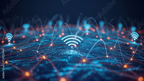 Wi-Fi connectivity. Wireless internet background