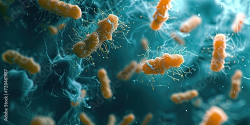 Microscopic probiotic bacteria in the realm of biological science.