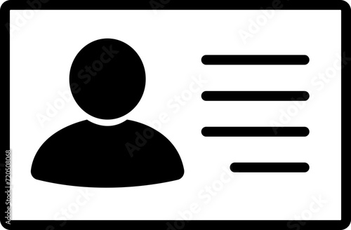 ID card icon. driver license, staff identification card symbol in Line style editable stock for website, banner and graphic design element on transparent background. Identity sign vector illustration.